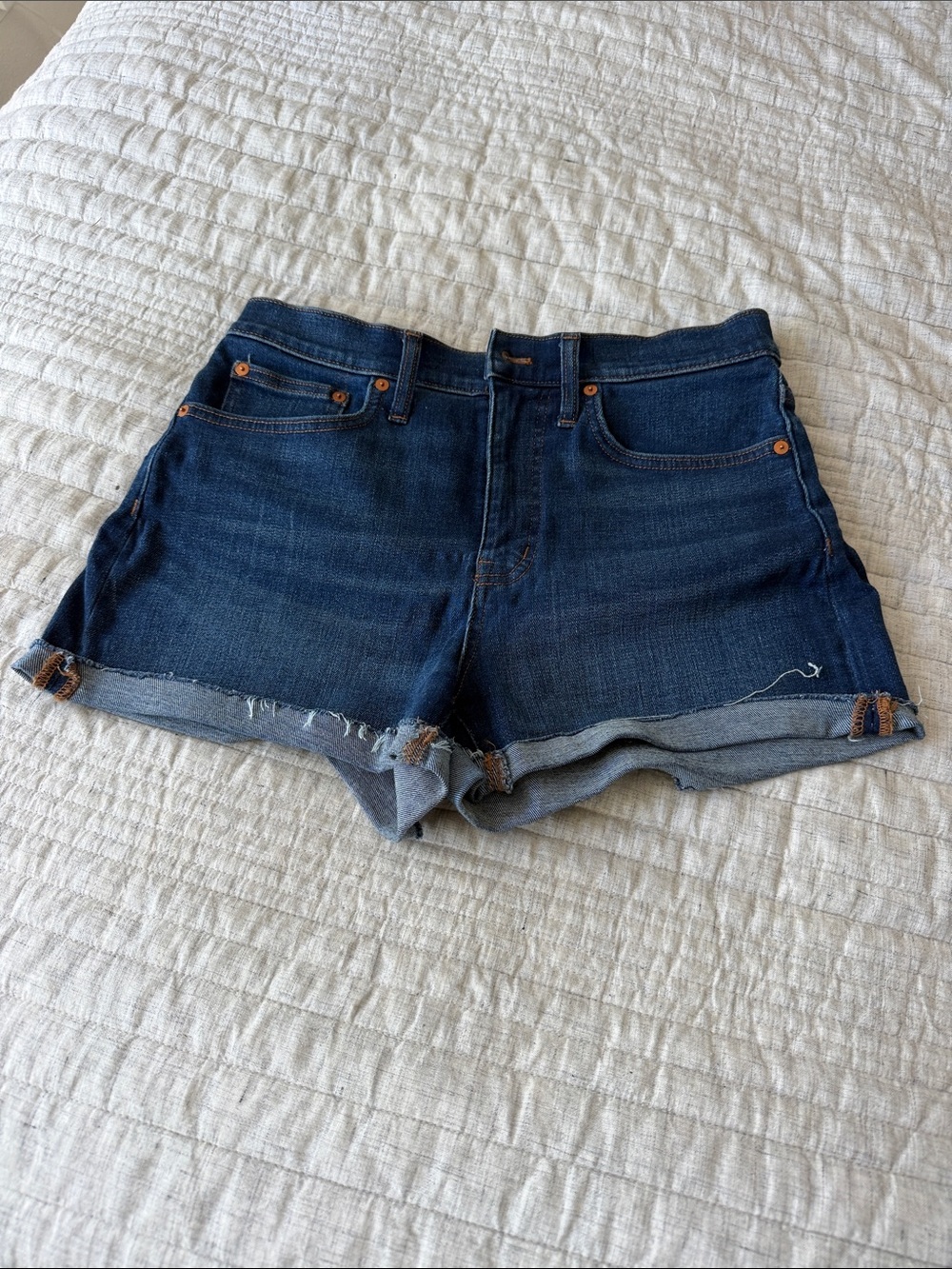 Madewell Dark Blue Rolled Cuff Denim Shorts